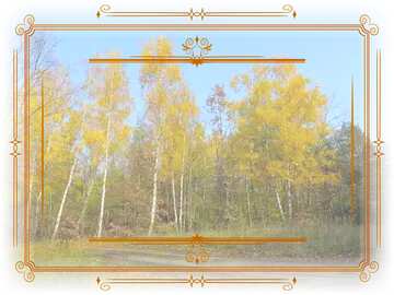 FX №210828 Autumn Landscape Vintage Retro Lines Frame