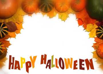 FX №210358 Autumn blank card template with pumpkins blurring happy halloween