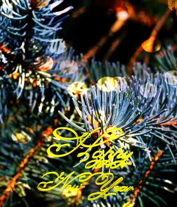 FX №210493 Christmas tree pine needles happy new year 3d card