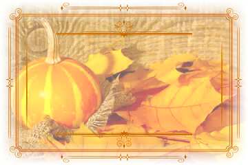 FX №210807 Vintage Pumpkin Retro Frame Clipart template Halloween