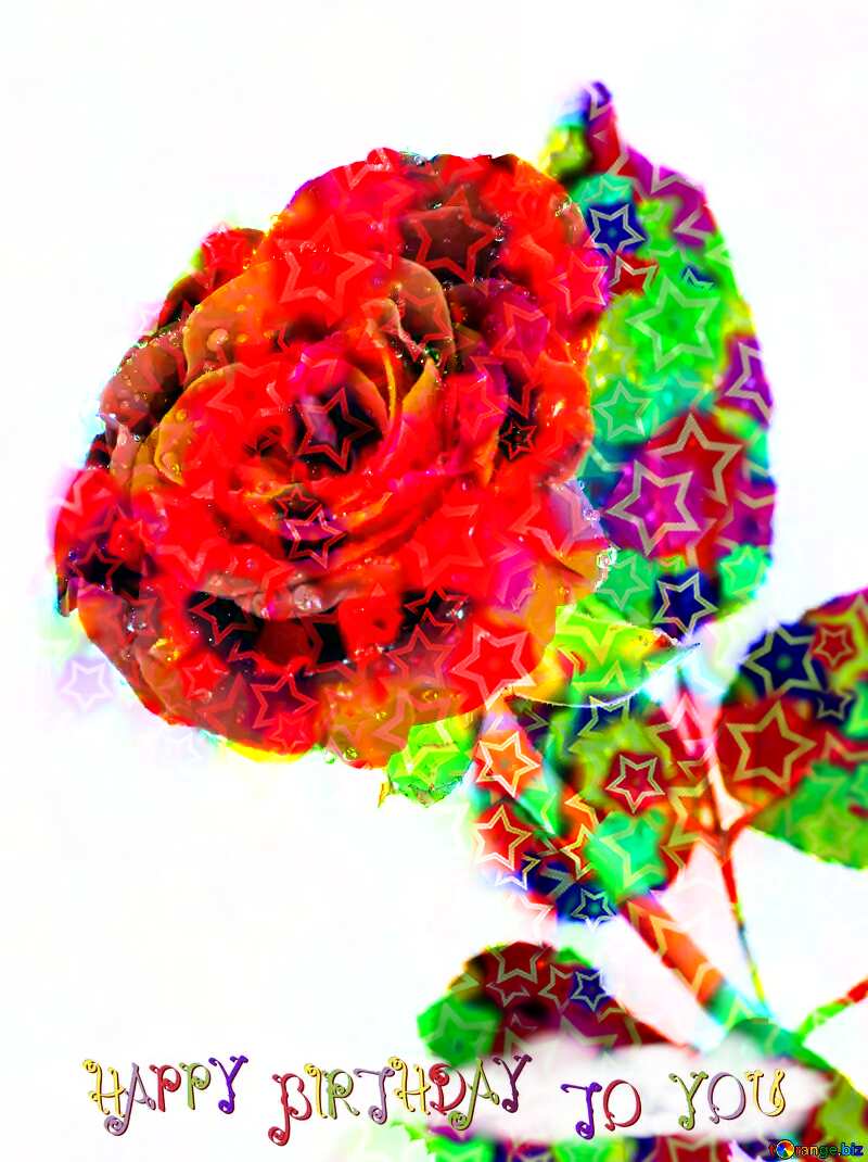 Rose flower art wishes happy birthday №16883