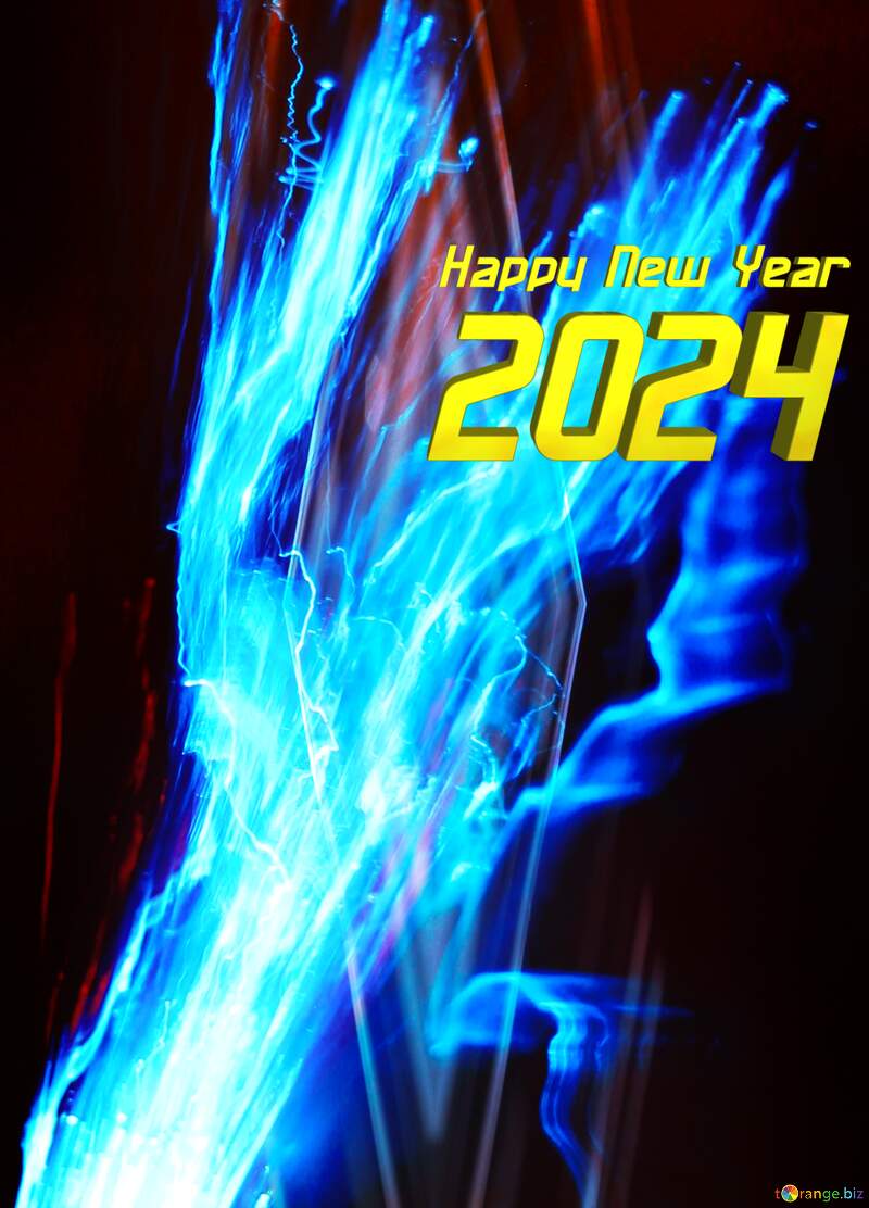 Blue fractal happy  new year 2024 №25861