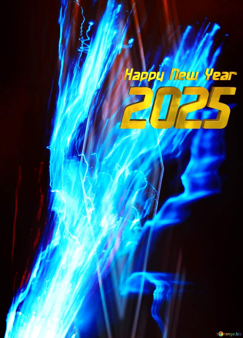 Blue fractal happy  new year 2025 №25861