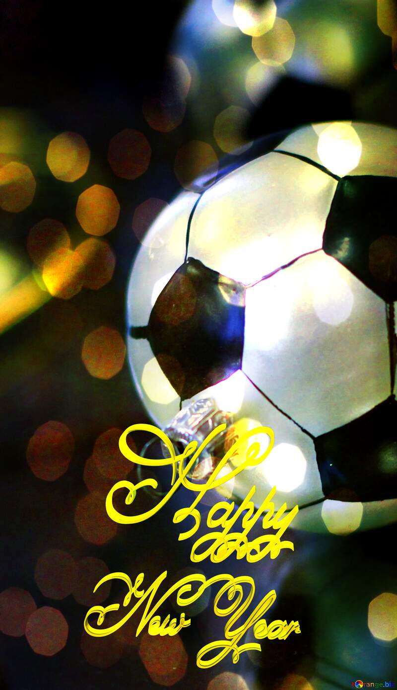 happy new year 3d card Congratulations Football №49523
