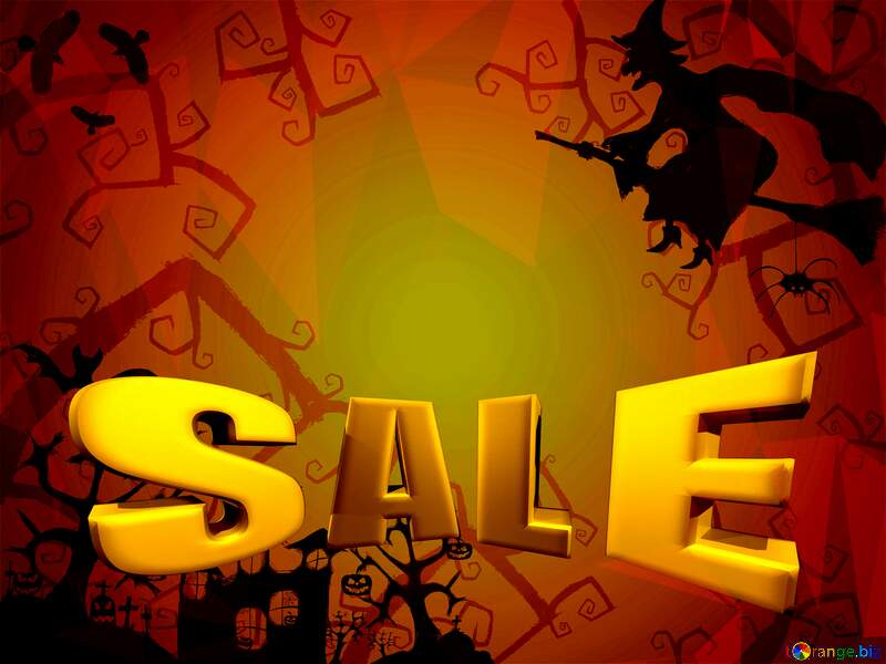 Halloween discount Sales promotion sale background Gold letters №40580