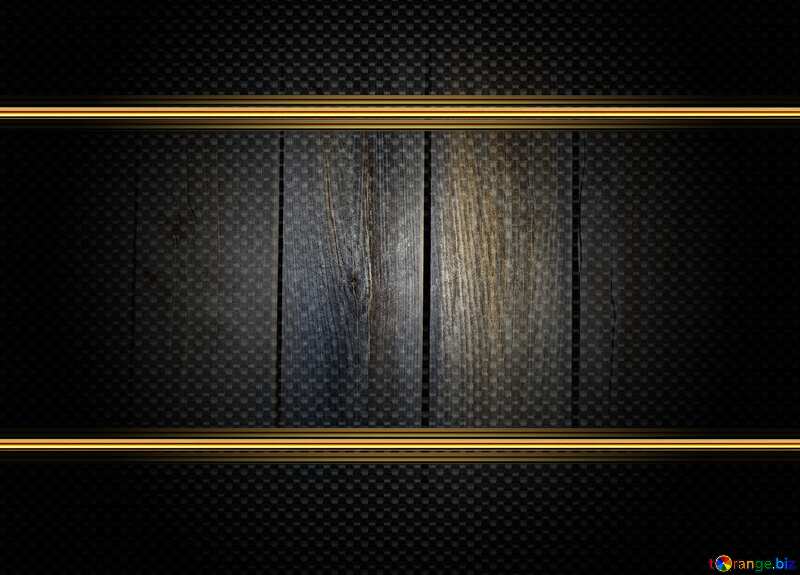 Texture of dark wood Carbon Frame Gold Metal Technology №28733