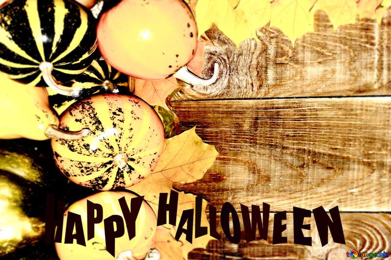 Autumn background with pumpkins side happy halloween blur frame №35230