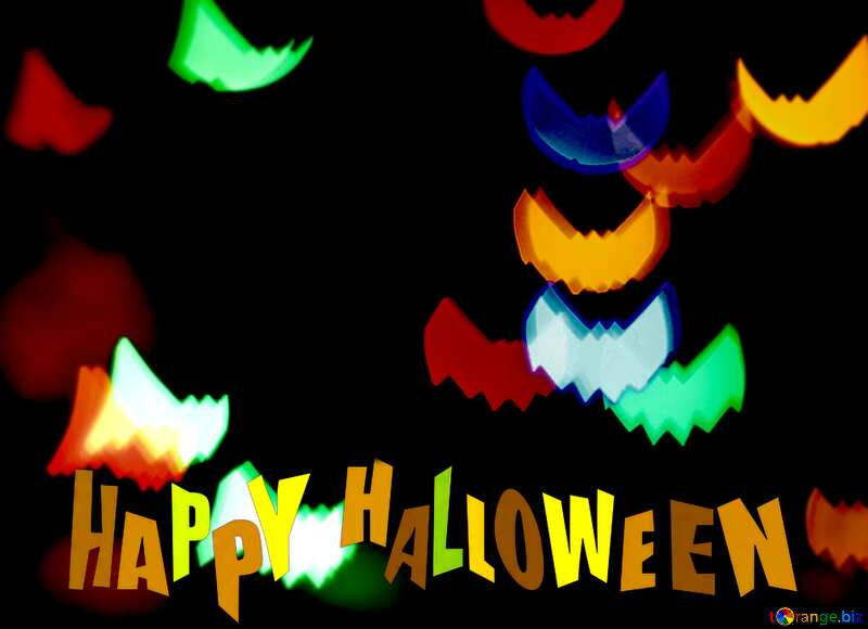 Bat bokeh lights  dark  happy halloween Background №35507