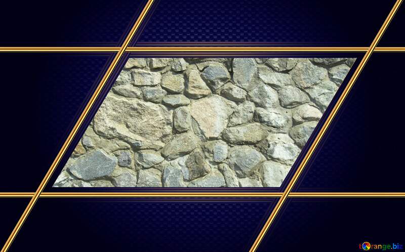 Texture.Stone wall. Blue Carbon gold frame hi-tech №12748