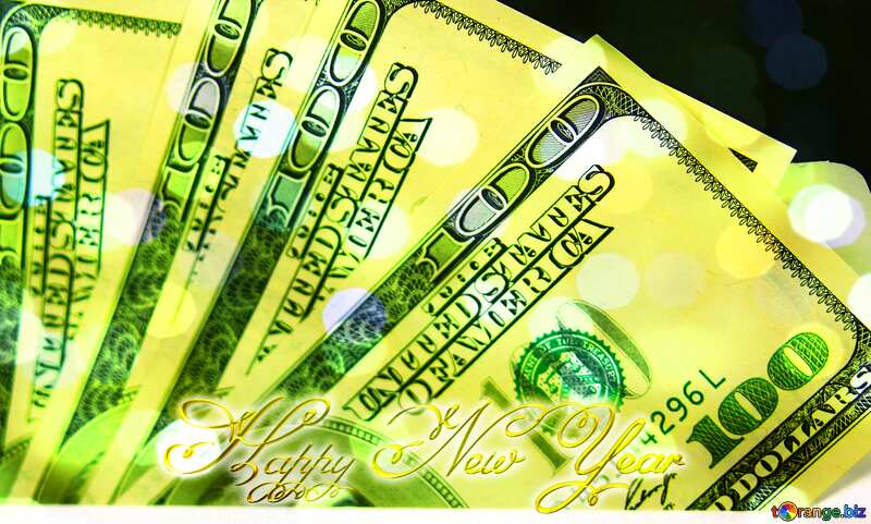 money Dollars text Happy New Year №4713