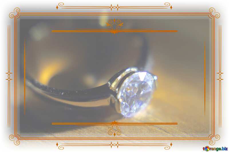 Gold diamond ring Vintage frame retro clipart №18587