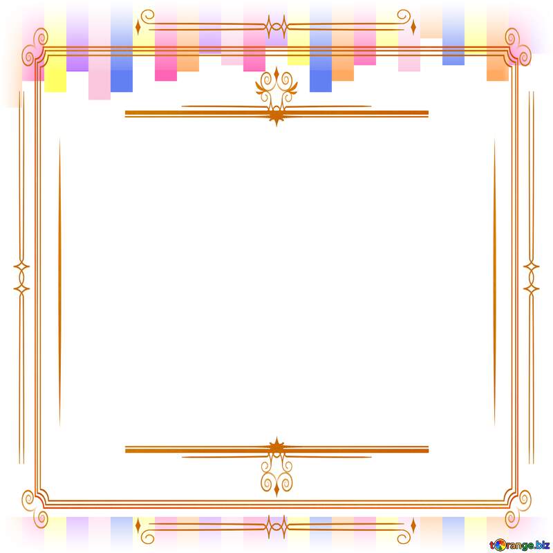 Colorful lines frame Vintage retro template №49681