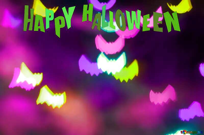 Bat bokeh lights  happy halloween background №35507