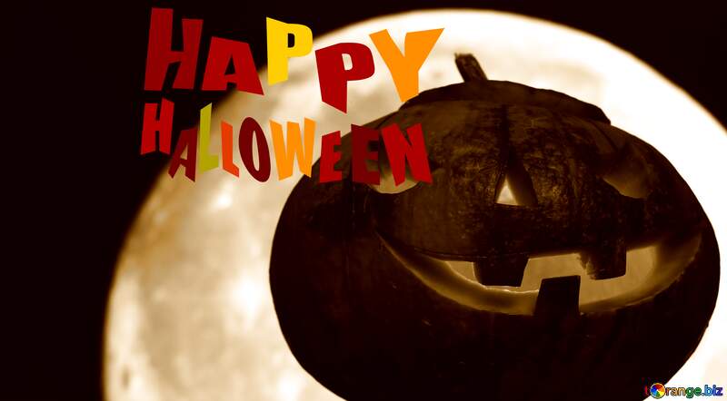 happy halloween light moon pumpkin №46156