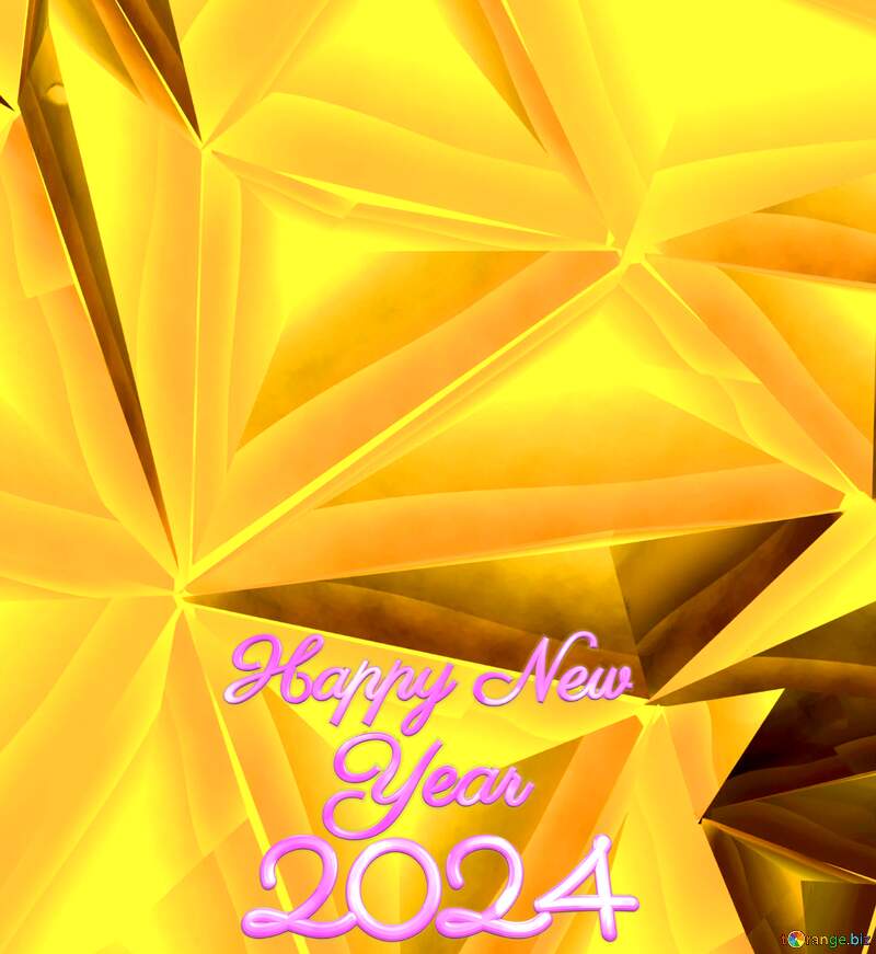 Polygon gold background happy new year 2024 №51586