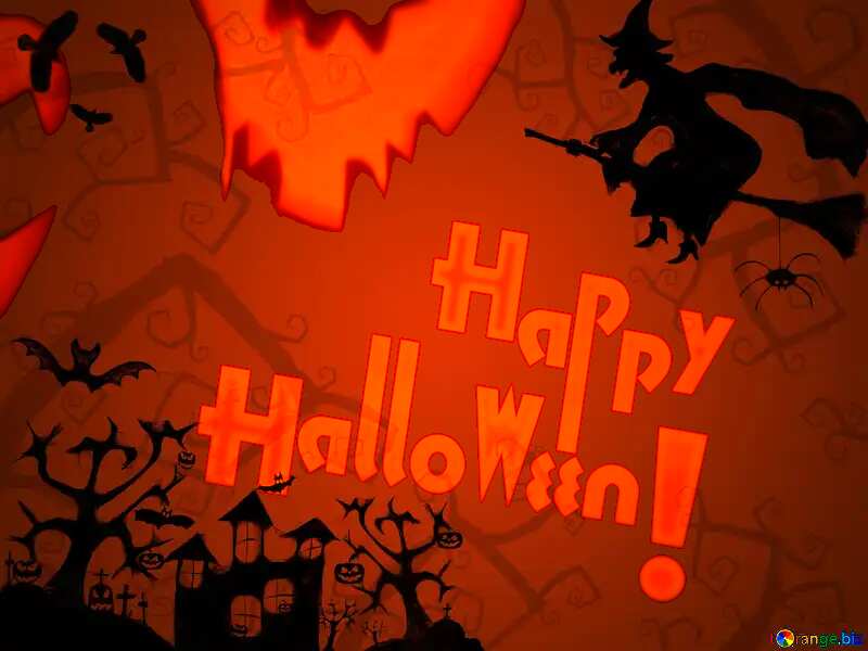 happy halloween lettering inscription background №40580