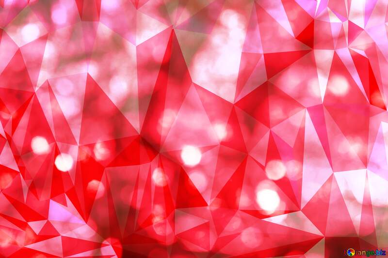 A brilliant red polygon background triangles №37816