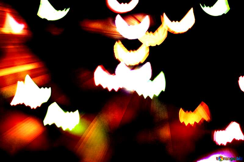 Bat bokeh lights  sunlight rays halloween background №35507