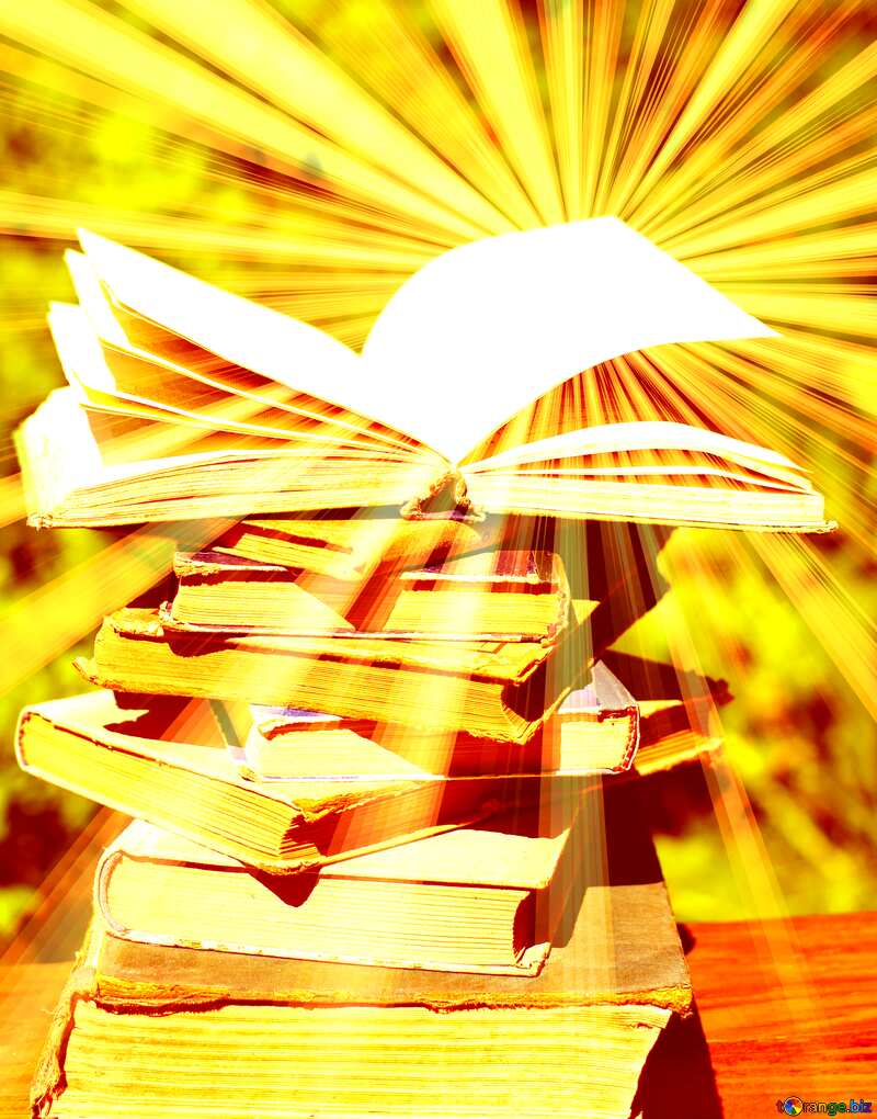 Rays of sunlight books background №34944