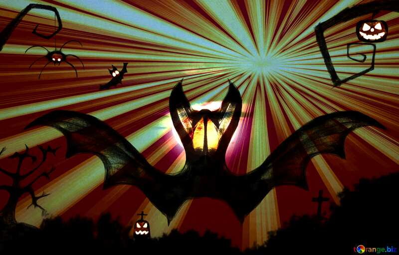 Halloween bat  sunlight rays №40467