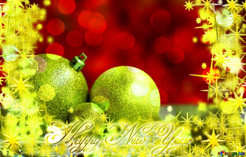 Frame gold Happy New Year stars 3d №48078
