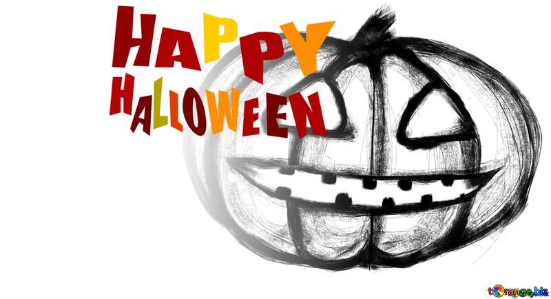 Halloween Pumpkin clipart happy halloween left white №40582