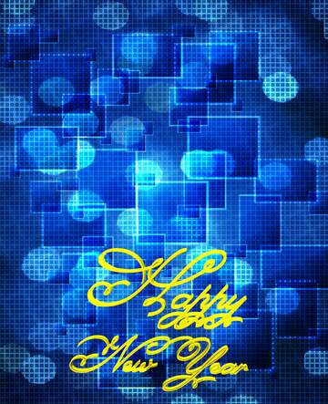 FX №211167 Technology bokeh  Happy New Year gold text background