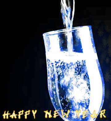 FX №211302 Blue  Champagne card happy new year