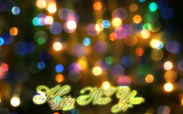 FX №211952 Bright background for Christmas dark hard lights bokeh Inscription text Happy New Year