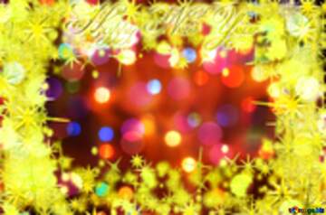 FX №211945 Bright background for Christmas Frame Happy New Year 3d gold stars bokeh bright Frame