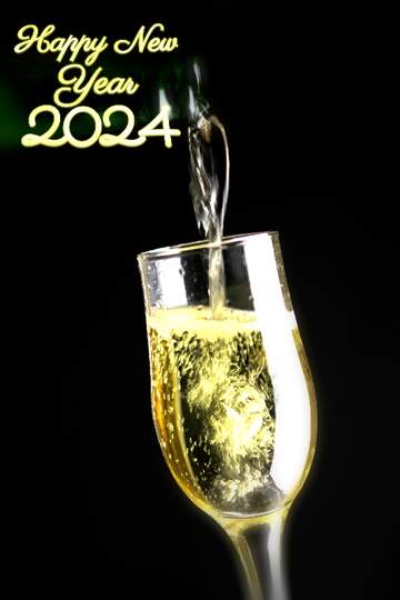 FX №211304 Champagne happy new year 2022 on black background