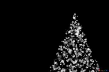 FX №211906 Clipart Christmas tree from snowflakes black and white