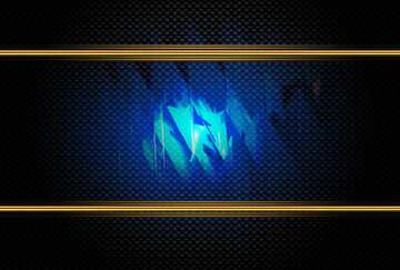FX №211152 Blue futuristic background. carbon gold frame