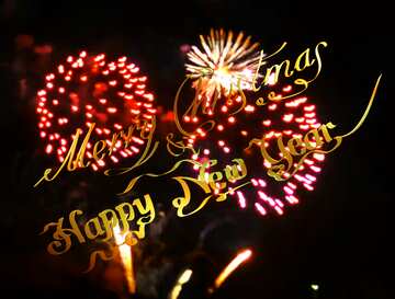 FX №211316 New year`s Fireworks merry Christmas and happy new year gold