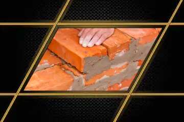 FX №211215 Brick laying Carbon gold lines frame