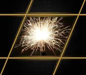 FX №211287 Bright sparks Carbon gold lines frame