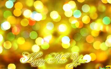 FX №211063 Christmas blurred  background Inscription text Happy New Year gold