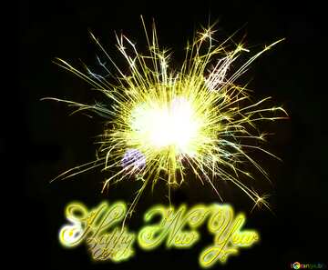 FX №211281 Bright sparks text Happy New Year 3d gold