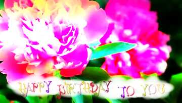 FX №211079 Flowers of peonies happy birthday card