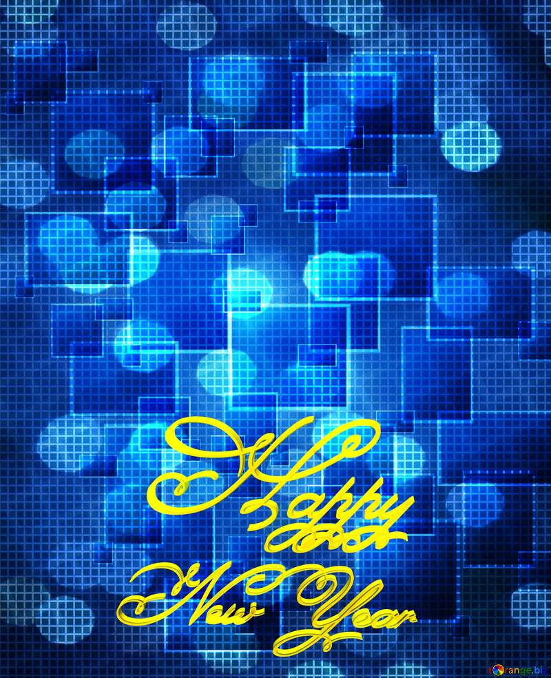 Technology bokeh  Happy New Year gold text background №49678