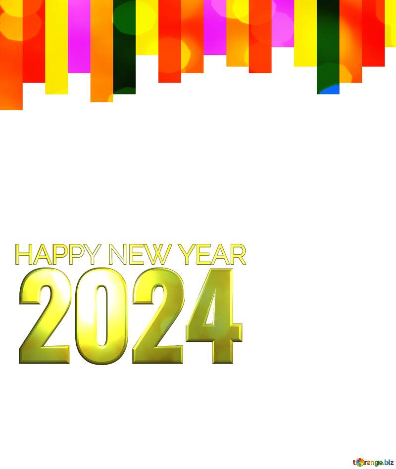 Colorful lines frame background happy new year 2024 №49681