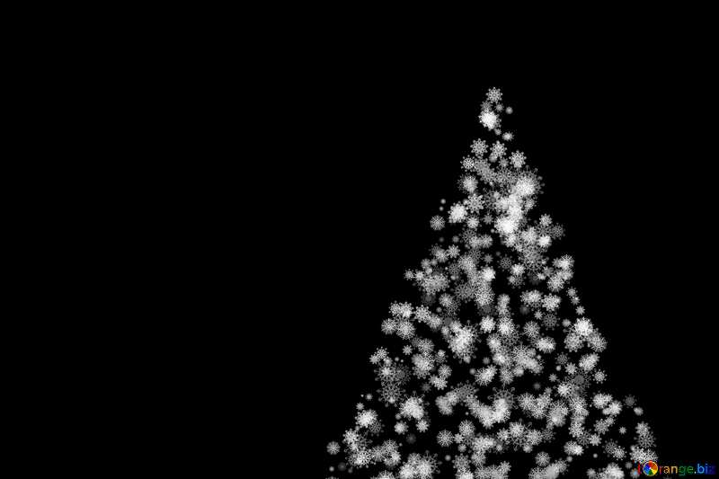 Clipart Christmas tree from snowflakes black and white №40850
