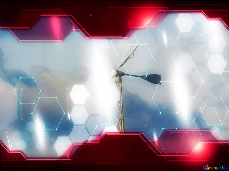 Wind energy Technology business concept Hi-tech Elements red background №36450