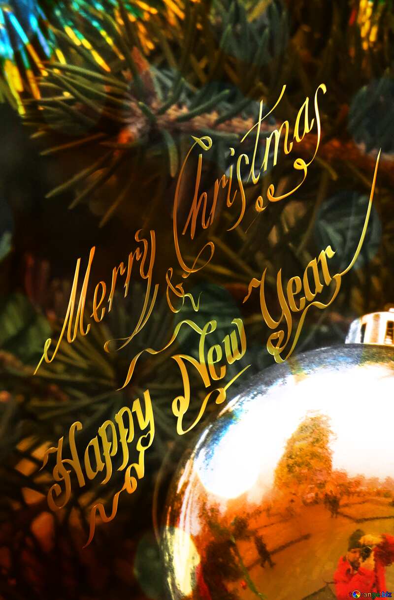 Ukrainian New Year merry Christmas and happy new year gold №27836
