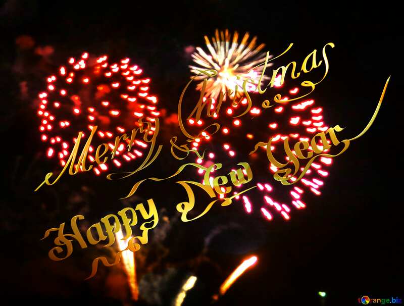 New year`s Fireworks merry Christmas and happy new year gold №36836