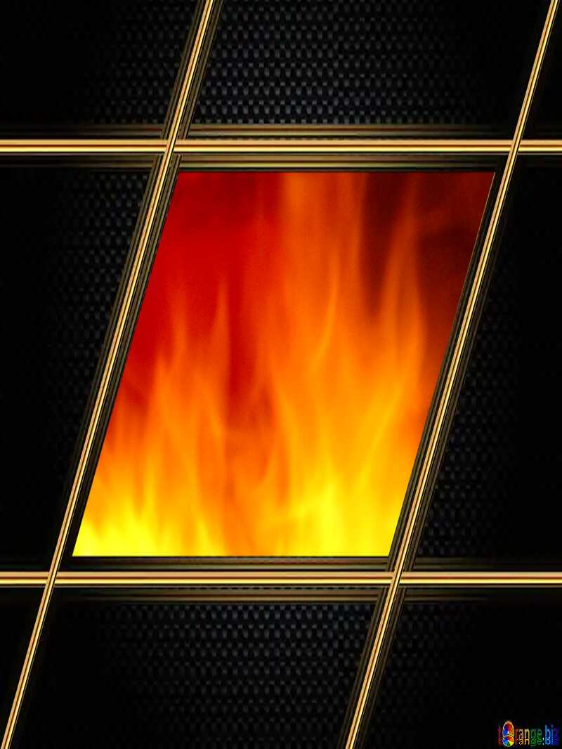 Background. Fire Carbon gold lines frame №9546