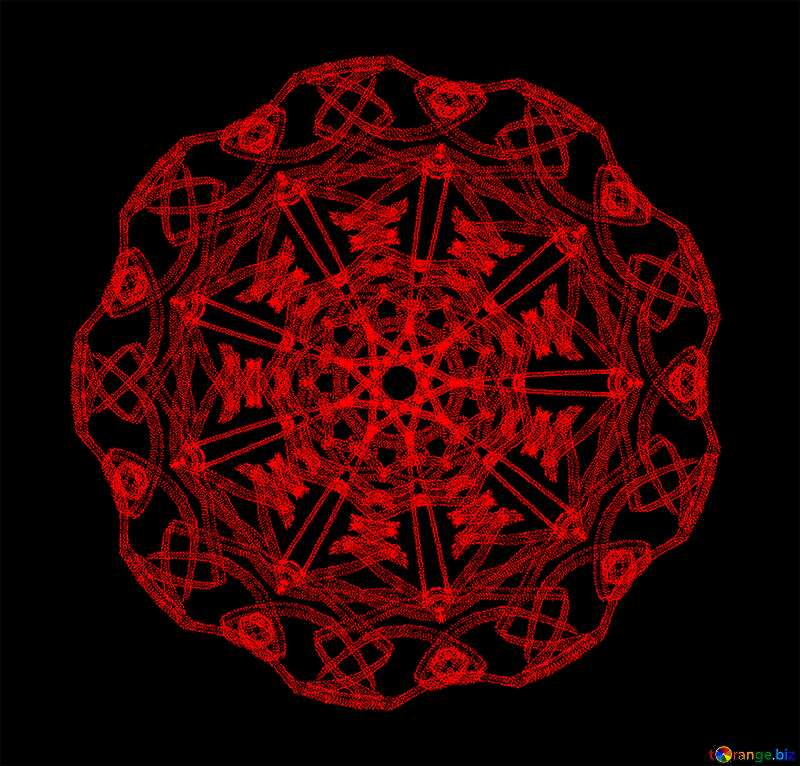 Complicated ornament dark red №40299