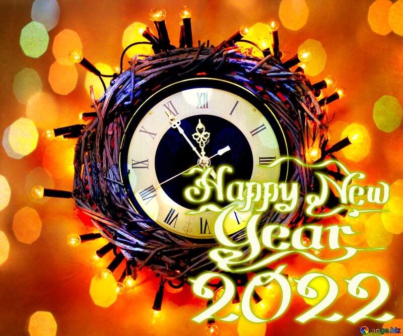 happy new year clock Christmas background №48049