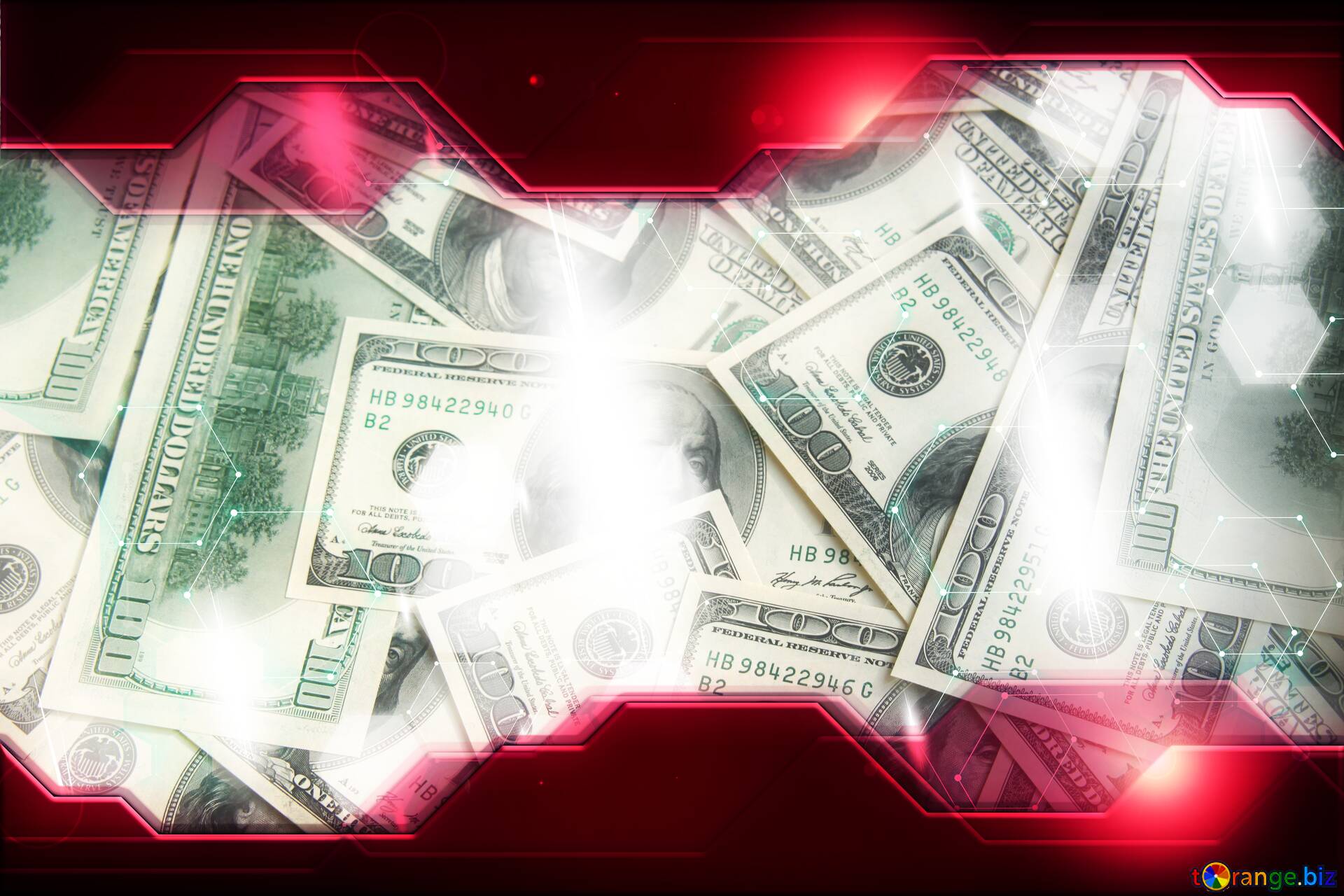Dollars red background Download free picture №184117