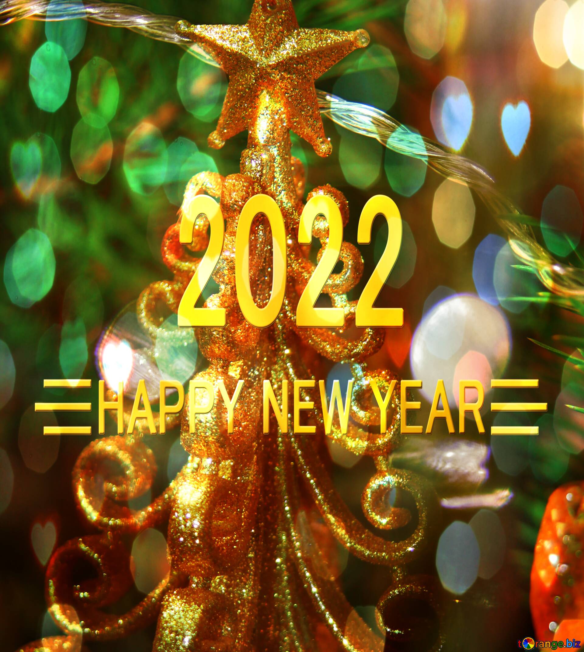 Download Free Picture Christmas-Tree Decoration - Gold Fur-Tree Happy New Year 2022 On Cc-By License ~ Free Image Stock Torange.biz ~ Fx №212296